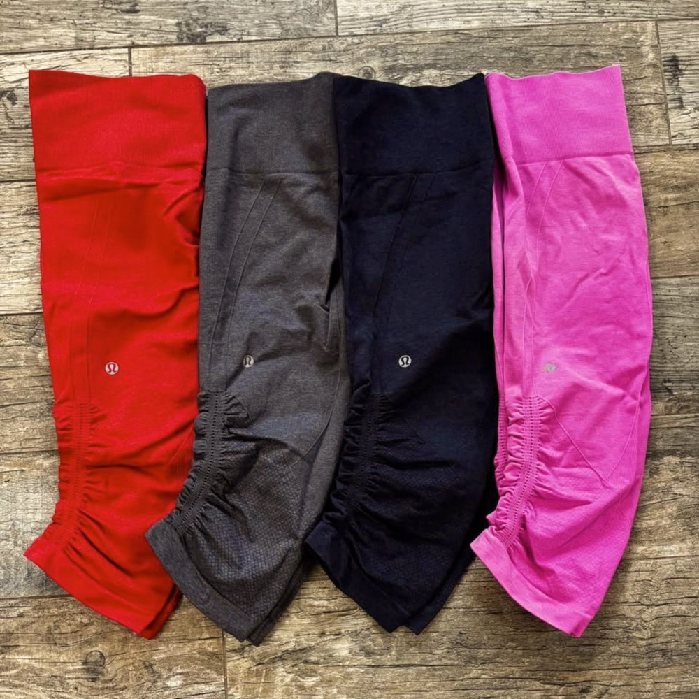 😻Lululemon 4 Pc Bundle! In The Flow Crop Capri Leggings Size 8